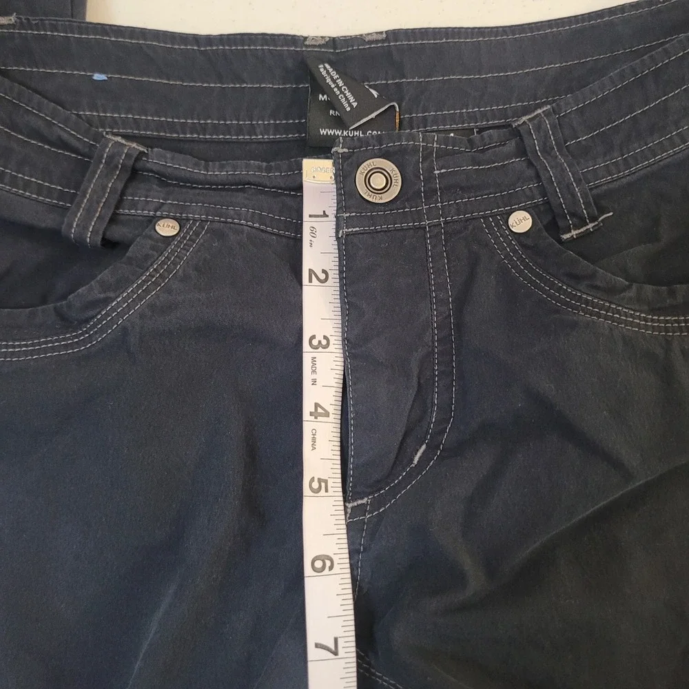 Kuhl Size 4 Reg Hiking Pants Womens Navy Blue Vintage Patina Dye Stretch Cargo